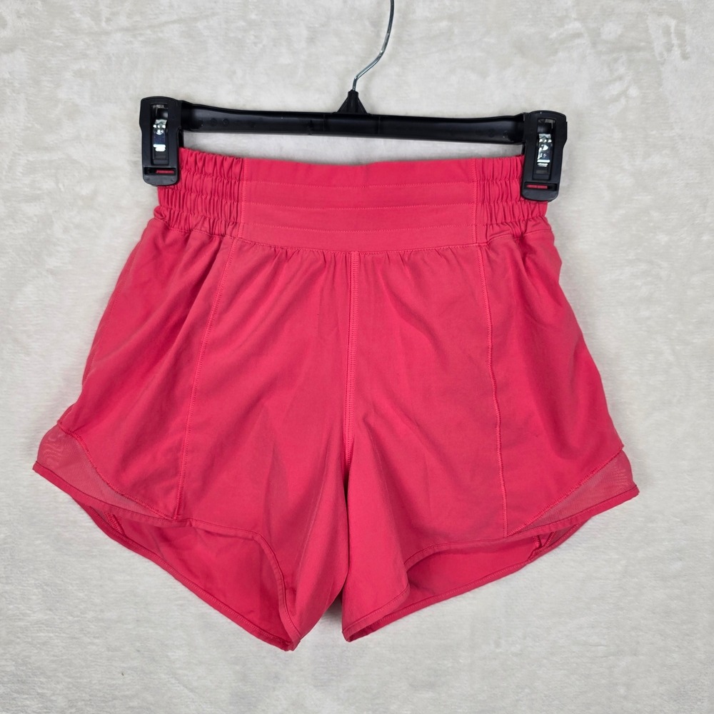 Lululemon Hotty Hot High-Rise Lined Short 4" Glaze Pink LW7AYXT Size 2